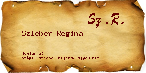 Szieber Regina névjegykártya